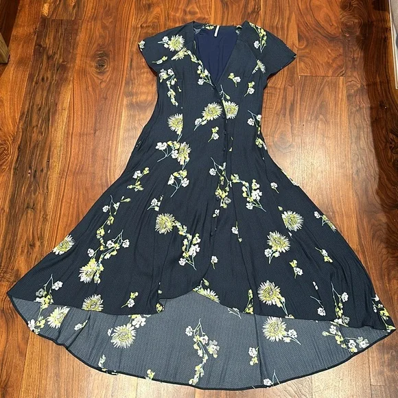 free people lost in you midi dress Free People Lost In You Floral Midi Dress In Blue Sz Small-S Retail $128 FP NWT